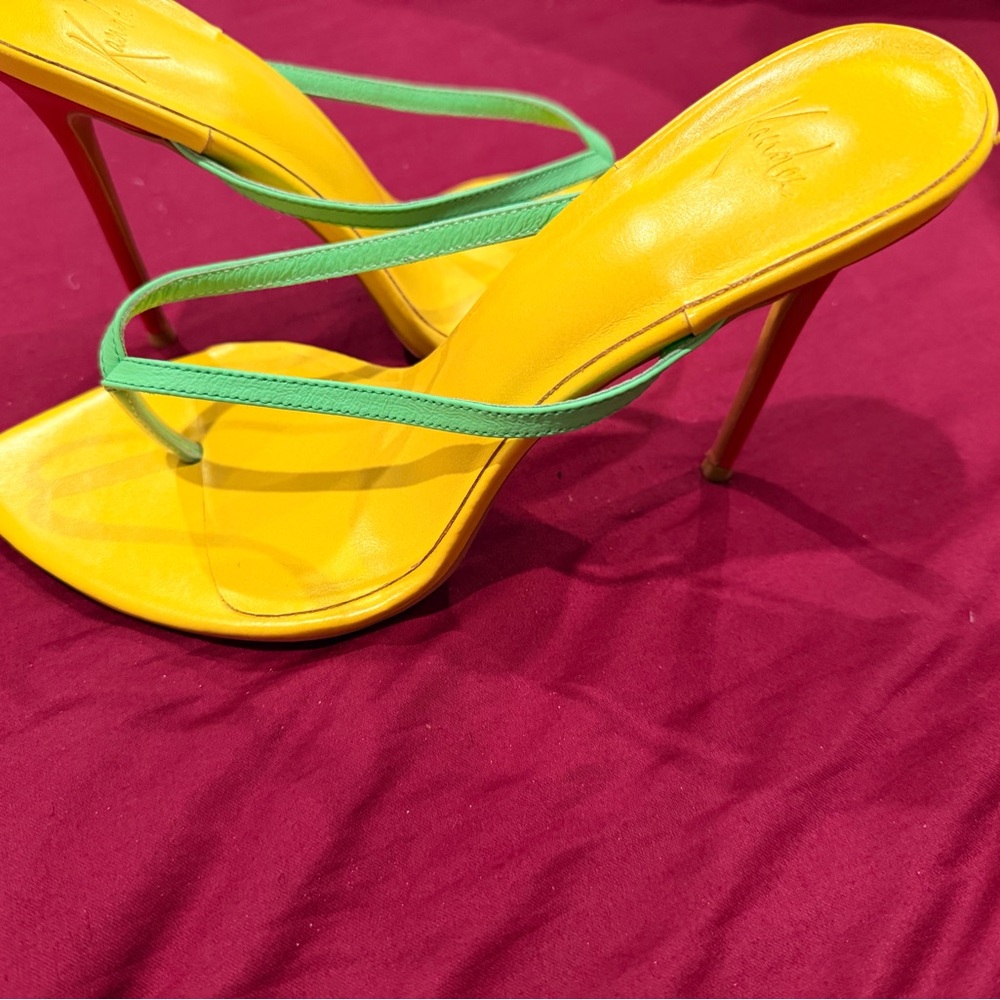 Vibrant Yellow and green Women's Heels - Picture 2 of 3
